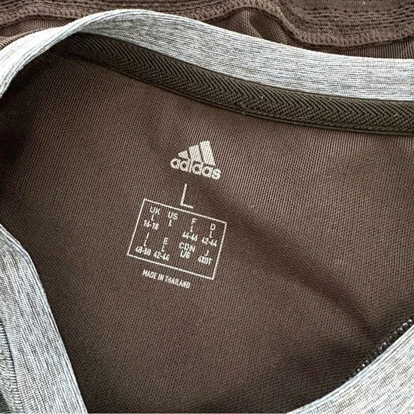 Adidas Women’s Sz L Heathered Blue Activewear Stretchy Cropped Top Mesh Back Tee - Picture 8 of 12